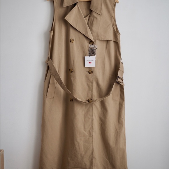 Trench vest JW Anderson sleeveles Uniqlo belted lapel dress medium - Picture 8 of 11